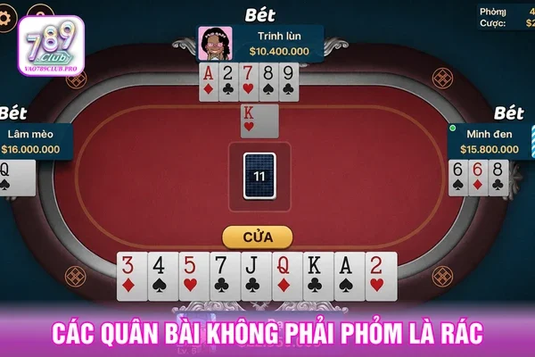 Các quân bài không thuộc phỏm đều gọi là rác