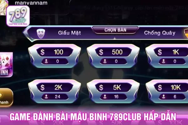 Game đánh bài mậu binh 789club hấp dẫn hiện nay