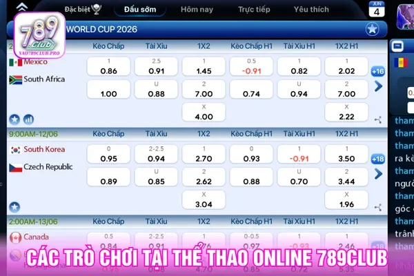 Mỗi trò chơi tại 789Club thể thao diễn ra nhiều sự kiện lớn